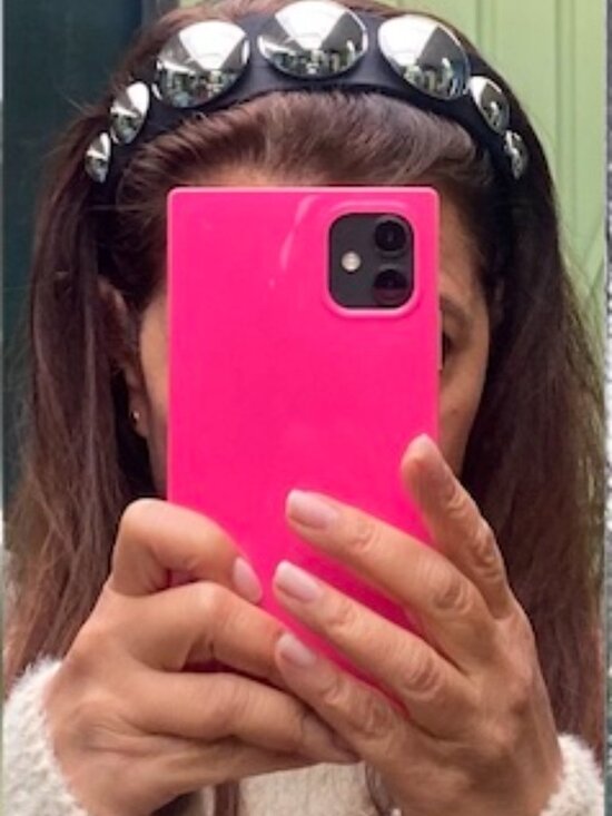Silver Dome Stud Headband Statement Minimalist Modern main image 5